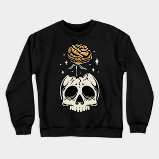 Yellow Rose Skull Crewneck Sweatshirt